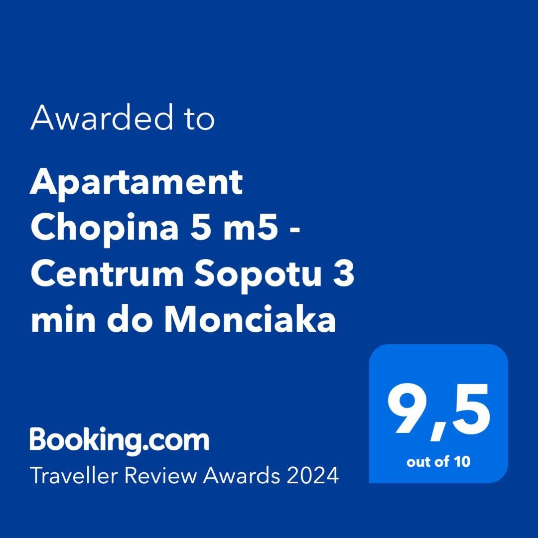 Apartament Chopina 5 M5 - Centrum Sopotu 3 Min Do Monciaka ภายนอก รูปภาพ